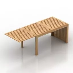 Rattan Table Stool Furniture 3d model