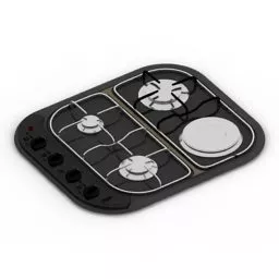 Gas Stove Black 3d model