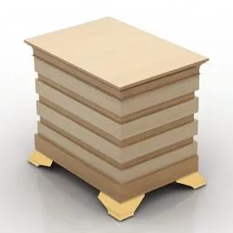 Nightstand Horizontal Wooden Texture 3d model