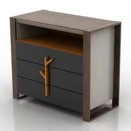 Modern Locker Dark Wood 3d model