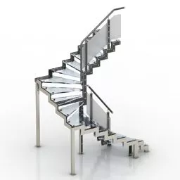 Staircase Glass Steps 3d model