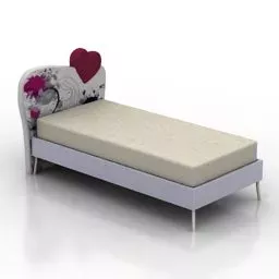 Bed Furniture Set With Mirror And Rug 3d model