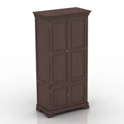 Wardrobe Brown Walnut Wood 3d model