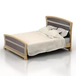 Bed Furniture Set With Mirror And Rug 3d model