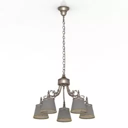 Rustic Ceiling Lamp Hanging With Chain 3d model Rustic Ceiling Lamp Hanging With Chain 3d model