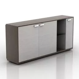 Mdf Locker Curved Edge With Drawers 3d model