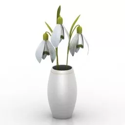 Crystal Vase Flowers 3d model