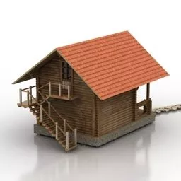 Roof House Two Storey 3d model