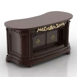 Manager Work Table Dark Wood 3d model