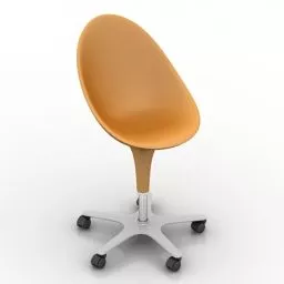 Egg Bar Chair Yellow Seat 3d model