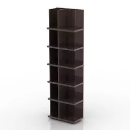 Rack Shelf Black Mdf Wooden 3d model