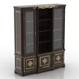 Antique Cabinet With Carved Decoration 3d model