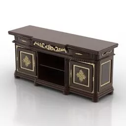 Antique Locker With Gold Shape Decoration 3d model