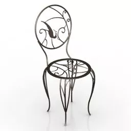 Antique Steel Chair 3d model