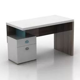 Simple Work Table With Two Drawers 3d model
