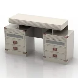 Reception Table Furniture With Drawers Free 3d Model - .3ds, .Gsm ...