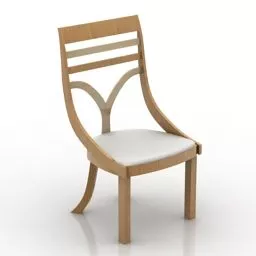 Single Chair Curved Back 3d model