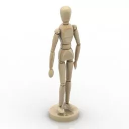 Wooden Mannequin Human Figurine 3d model