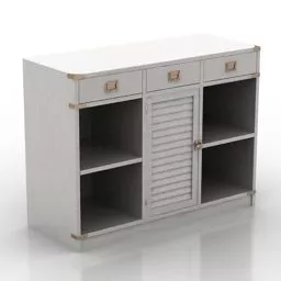 Retro Table Furniture With Shelf 3d model