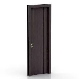 Walnut Door With Wood Frame 3d model