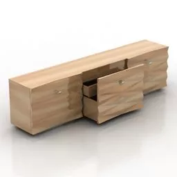 Horizontal Locker With Slide Drawers 3d model