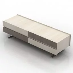 Modern Low Locker Beige Wood 3d model