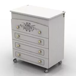 Retro Locker Drawers White Painted 3d model