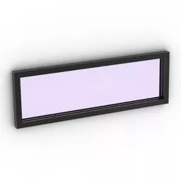 Wide Mirror Wooden Frame Wall Mounted 3d model