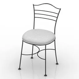Coffee Chair Steel Frame With Round Seat 3d model