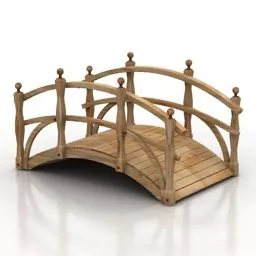 Landscape Bridge Wooden Material 3d model
