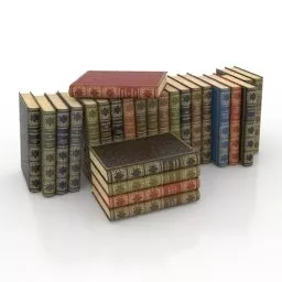 Books Stack Vintage Covered 3d model
