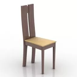 Restaurant Chair With Thin Pad Seat 3d model