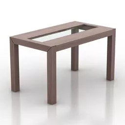 Rectangular Table With Open Glass 3d model