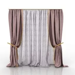 Textile Curtain Two Layers 3d model
