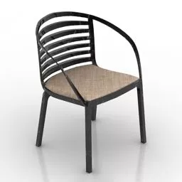 Armchair Wood Frame 3d model