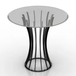 Round Glass Table With Stand 3d model