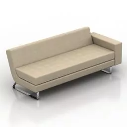 Beige Sofa Upholstered 3d model