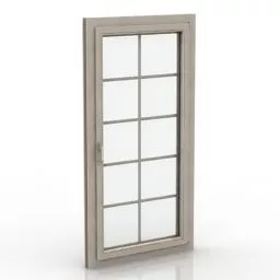 Rectangular Window White Frame 3d model