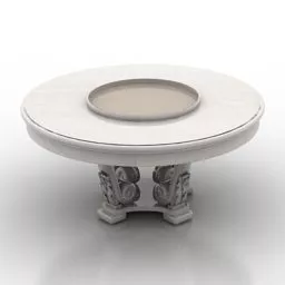 Boutique Round Table Carved Leg 3d model