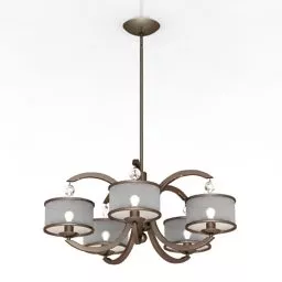 Ceiling Lamp Antique With Five Shade Free 3d Model - .3ds, .Gsm ...