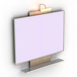 Square Mirror With Lamp Top 3d model
