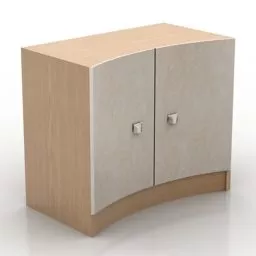 Wood Locker Curved Face 3d model