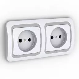Dual Socket Wall Mounted 3d model