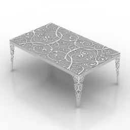 Carved Floral Table 3d model