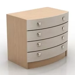Ash Curved Locker With Drawers 3d model