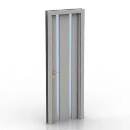 Room Door With Glass Line Decoration 3d model