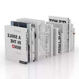Book Stack White Label 3d model