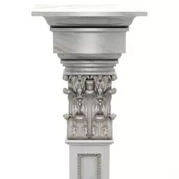 Antique Stone Column Carved Style 3d model