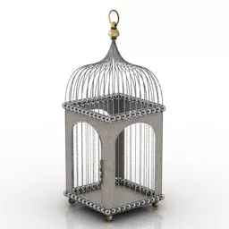 Modern Bird Cage Steel Mesh 3d model