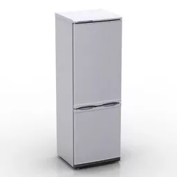 White Tall Refrigerator 3d model
